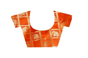  multicolor printed cotton silk saree with blouse 5
