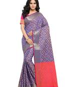 Blue woven patola saree with blouse