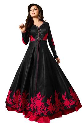 Black embroidered art silk salwar 1