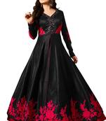 Black embroidered art silk salwar