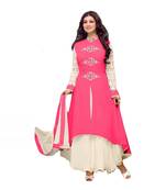 Pink embroidered georgette salwar