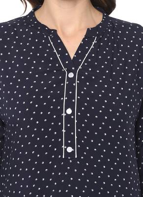 Blue printed rayon ethnic kurta 5