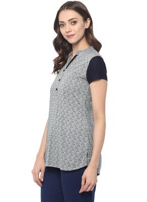White printed cotton ethnic kurta 3