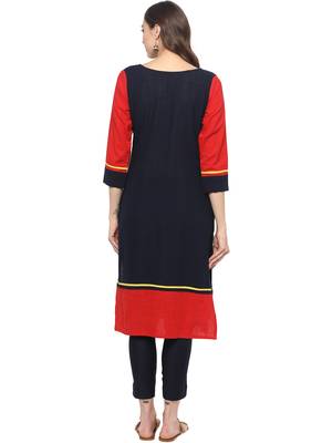 Blue plain cotton ethnic kurta 2