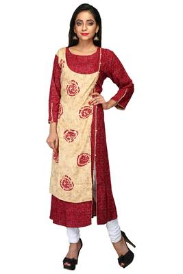 Multicolor Hand Woven Cotton Stitched Kurti 1
