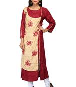 Multicolor Hand Woven Cotton Stitched Kurti