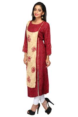 Multicolor Hand Woven Cotton Stitched Kurti 3