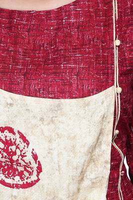 Multicolor Hand Woven Cotton Stitched Kurti 4