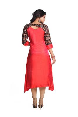 Multicolor Hand Woven Silk Stitched Kurti 3