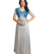 Multicolor Hand Woven Silk Stitched Kurti