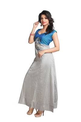 Multicolor Hand Woven Silk Stitched Kurti 4