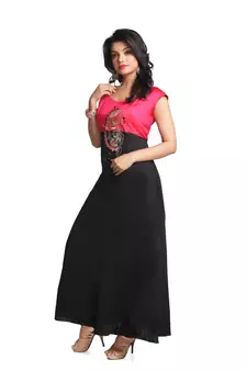 Multicolor Hand Woven Silk Stitched Kurti