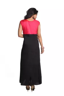 Multicolor Hand Woven Silk Stitched Kurti