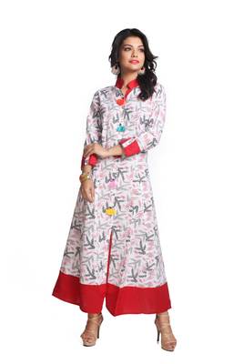 Multicolor Hand Woven Cotton Stitched Kurti 1