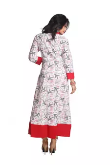 Multicolor Hand Woven Cotton Stitched Kurti