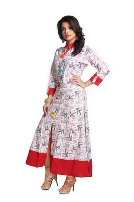 Multicolor Hand Woven Cotton Stitched Kurti 4