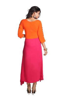 Multicolor Hand Woven Rayon Stitched Kurti 3