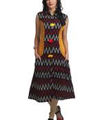 Multicolor Hand Woven Cotton Stitched Kurti