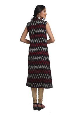 Multicolor Hand Woven Cotton Stitched Kurti 3
