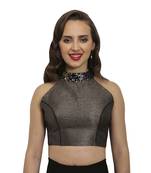 Bronze plain polyester party stitched blouse