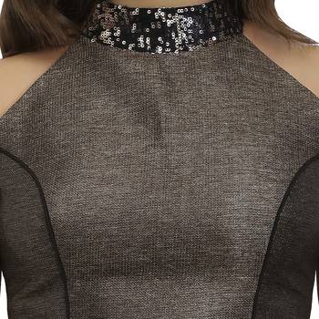 Bronze plain polyester party stitched blouse 5