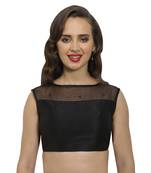 Black plain polyester party stitched blouse