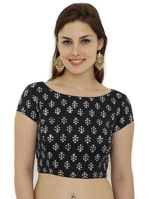 Black  and  white plain cotton party stitched blouse 1