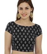 Black  and  white plain cotton party stitched blouse