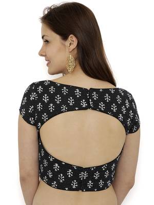 Black  and  white plain cotton party stitched blouse 2