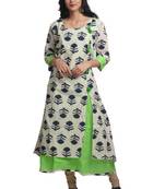 Multicolor Hand Woven Cotton Stitched Kurti