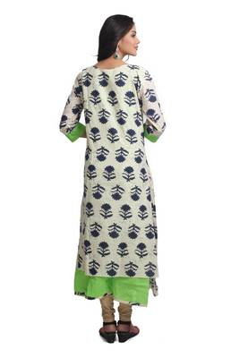 Multicolor Hand Woven Cotton Stitched Kurti 2
