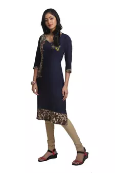 Multicolor Hand Woven Cotton Stitched Kurti