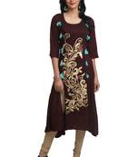 Multicolor Hand Woven Silk Stitched Kurti
