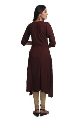 Multicolor Hand Woven Silk Stitched Kurti 3