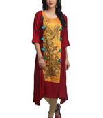 Multicolor Hand Woven Silk Stitched Kurti