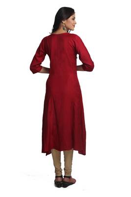 Multicolor Hand Woven Silk Stitched Kurti 3