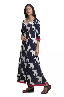 Multicolor Hand Woven Cotton Stitched Kurti