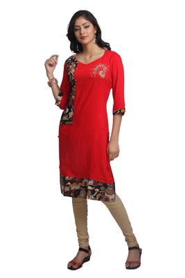 Multicolor Hand Woven Cotton Stitched Kurti 1