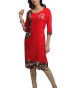Multicolor Hand Woven Cotton Stitched Kurti