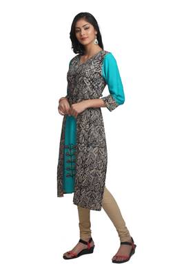 Multicolor Hand Woven Cotton Silk Stitched Kurti 2