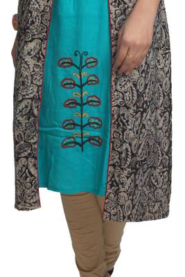 Multicolor Hand Woven Cotton Silk Stitched Kurti 4