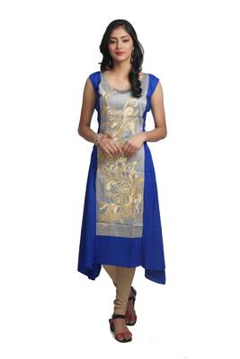 Multicolor Hand Woven Silk Stitched Kurti 1