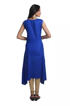 Multicolor Hand Woven Silk Stitched Kurti