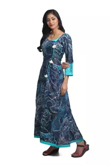 Multicolor Hand Woven Satin Stitched Kurti