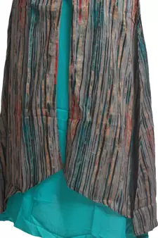 Multicolor hand woven rayon stitched kurti