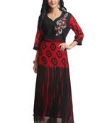 Multicolor Hand Woven Georgette Stitched Kurti