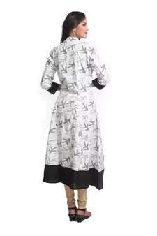 Multicolor Hand Woven Cotton Stitched Kurti