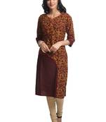 Multicolor Hand Woven Linen Stitched Kurti