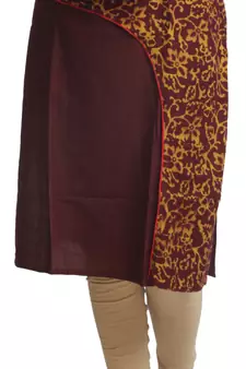 Multicolor Hand Woven Linen Stitched Kurti