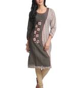 Multicolor Hand Woven Cotton Stitched Kurti